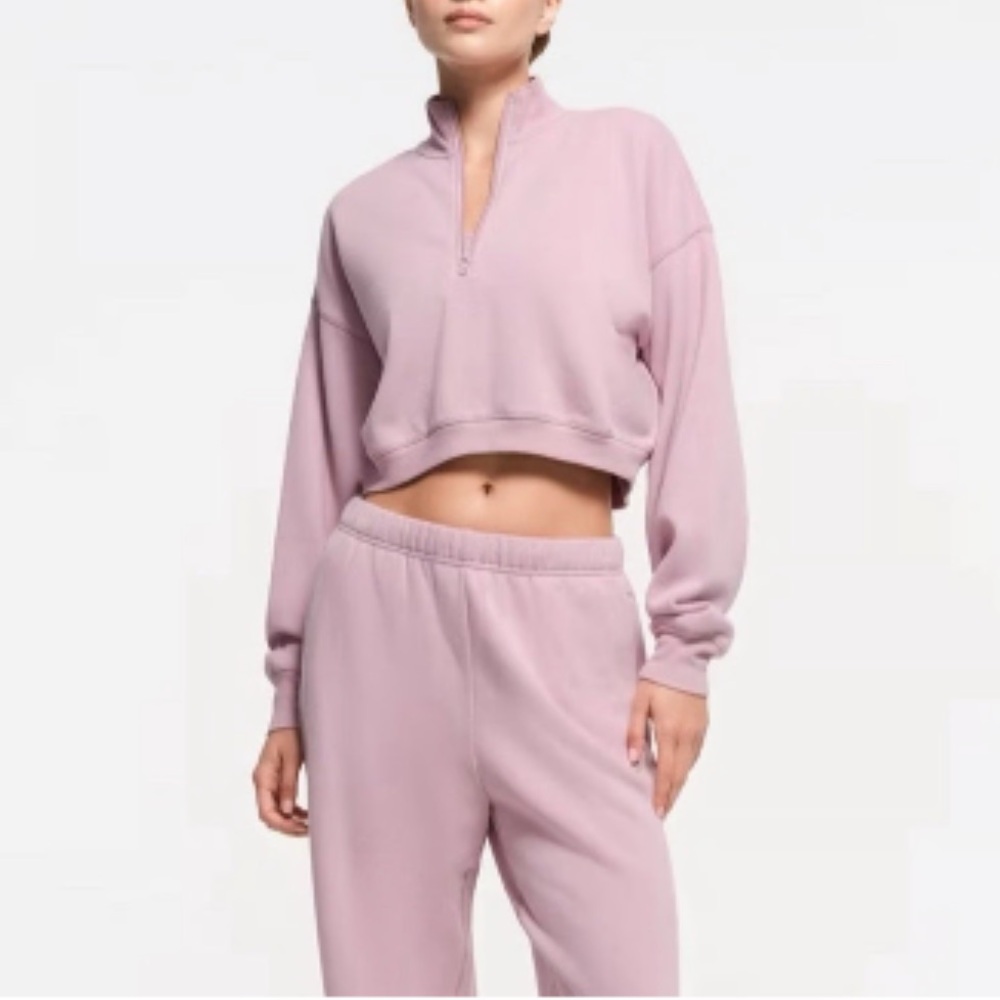 SKIMS Cropped Sweatshirt and Joggers Set sz Small